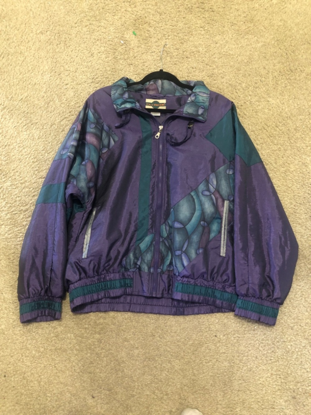 Vintage Outbrook Women’s Windbreaker Jacket 1XL Color Block Tracksuit Purple - Picture 8 of 11